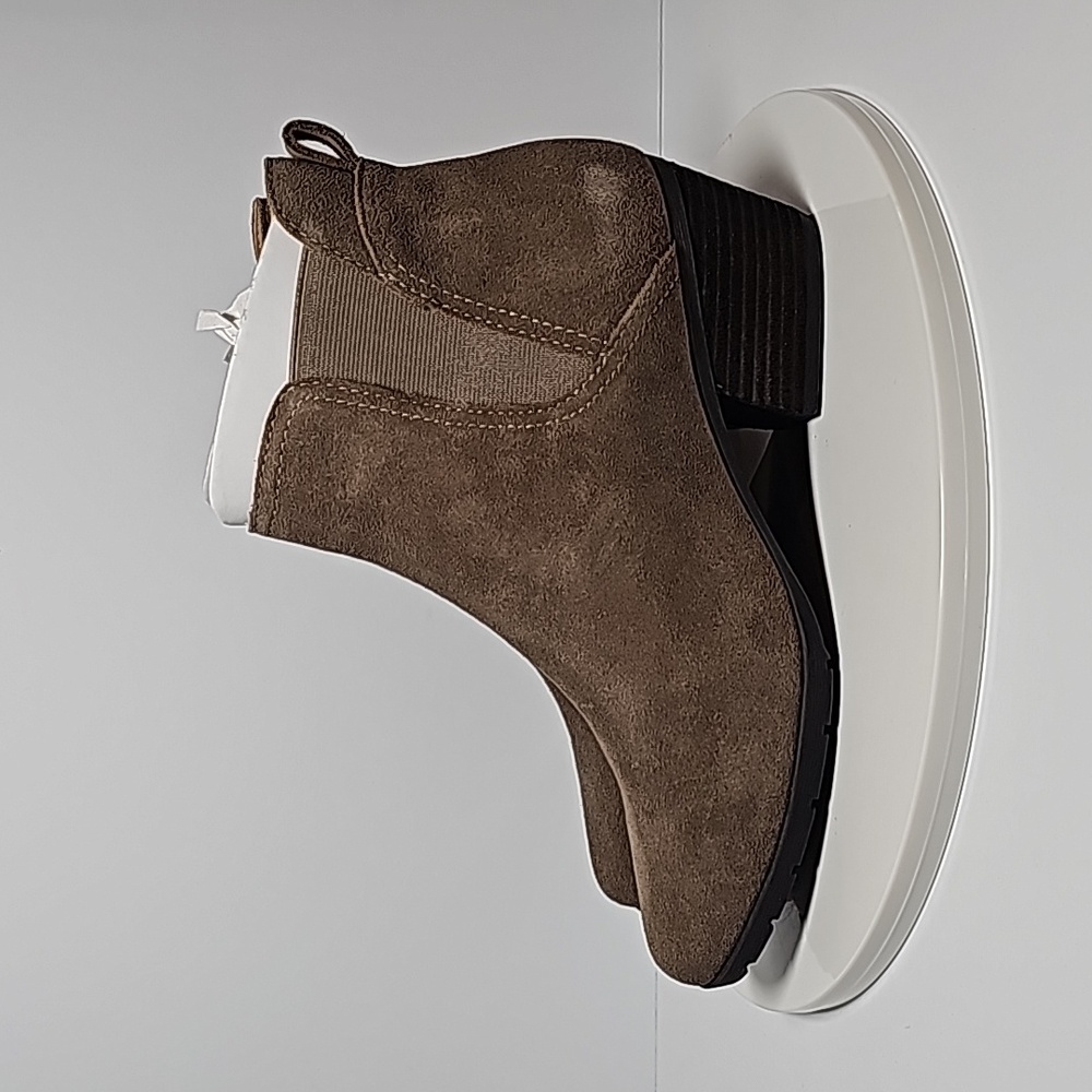 Blondo Victory Booties Ankle Boots Waterproof Suede Block Heel Zipper Brown 7.5 - Picture 9 of 15